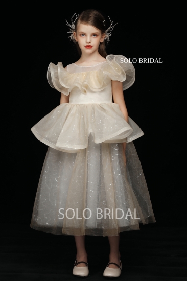 shiny champagne high quality custom made flower girl dress 5D7A4292